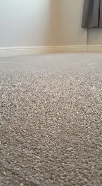Fitted domestic carpet in a bedroom